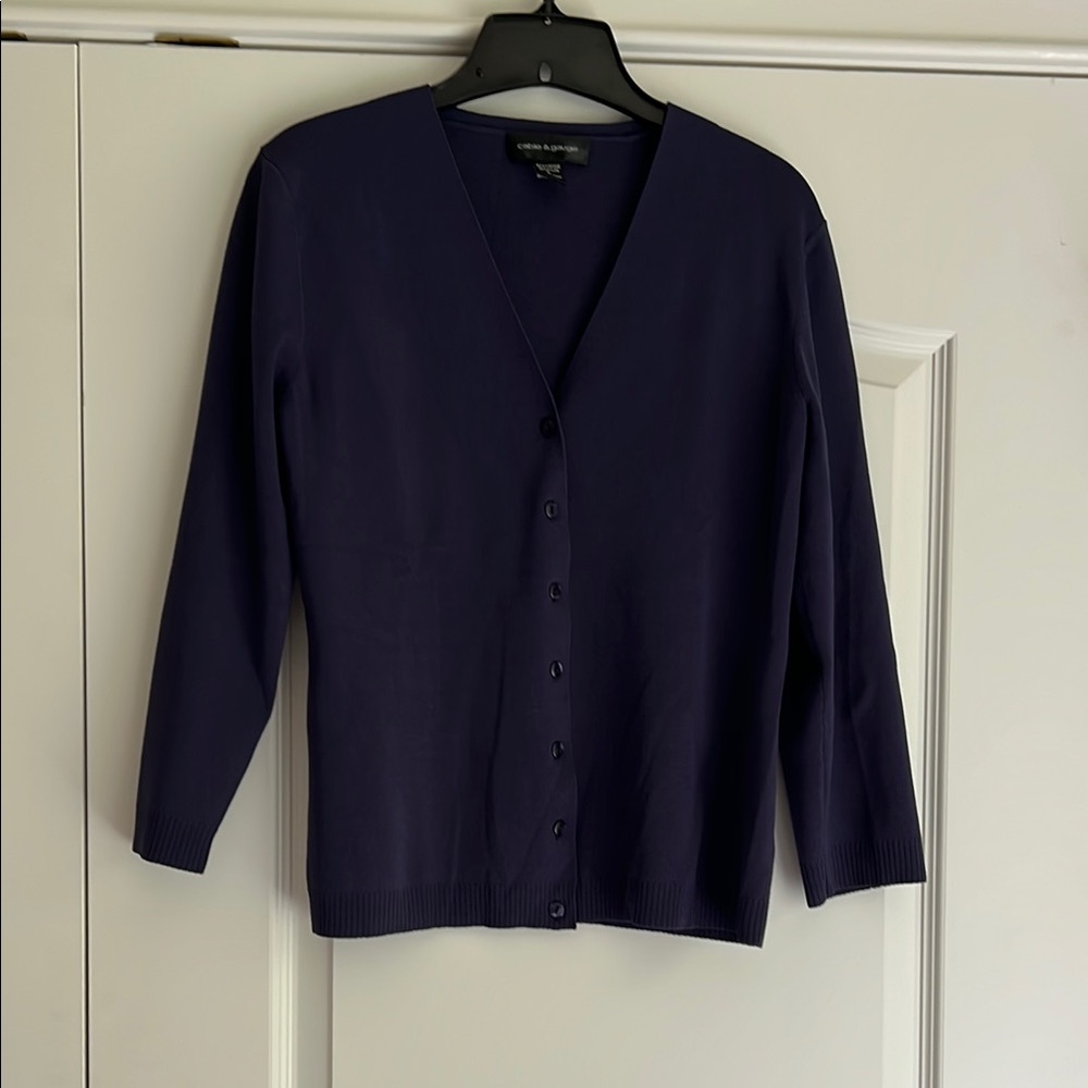 Cable & Gauge navy cardigan